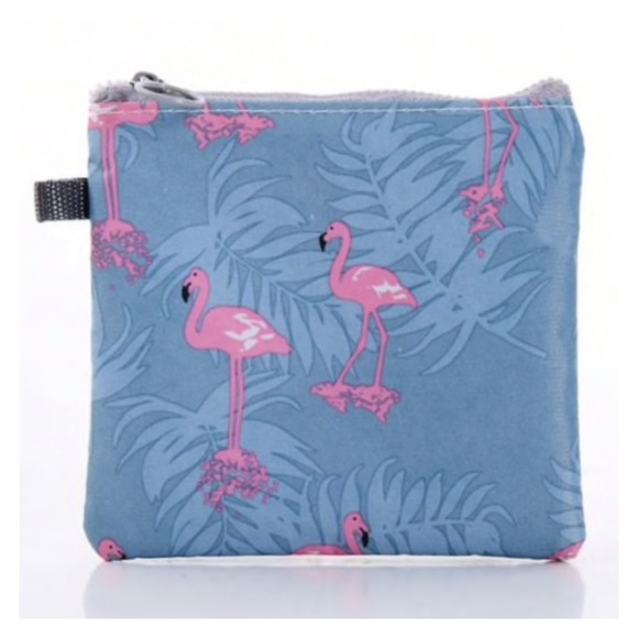Madison & Co. Handbags - Gray Pink Flamingo Reusable Face Mask Carry Pouch